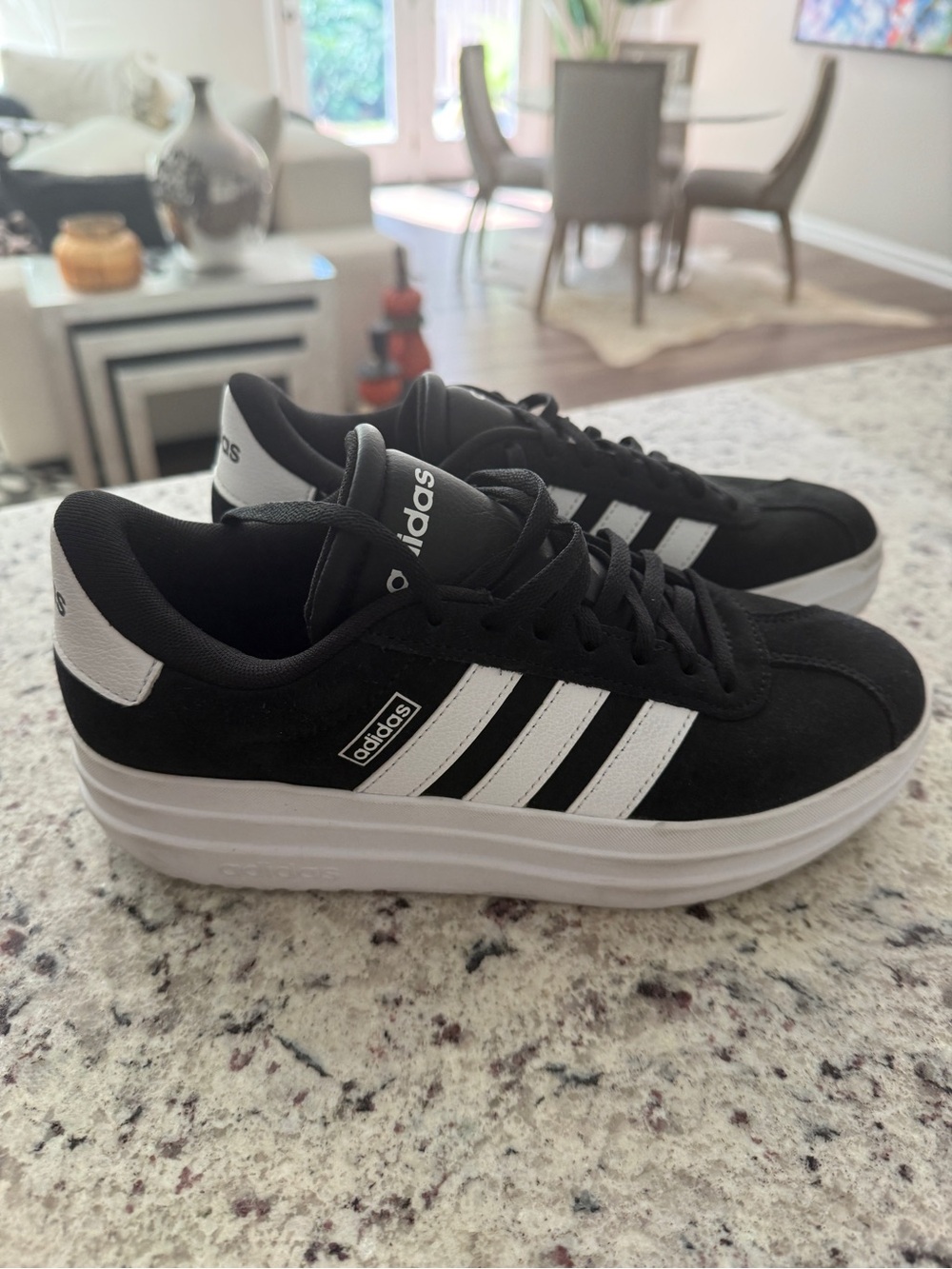 adidas Black and White Women's Platform Sneakers